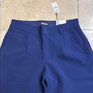 Navy Blue Wide-Leg High Rise Express Pants